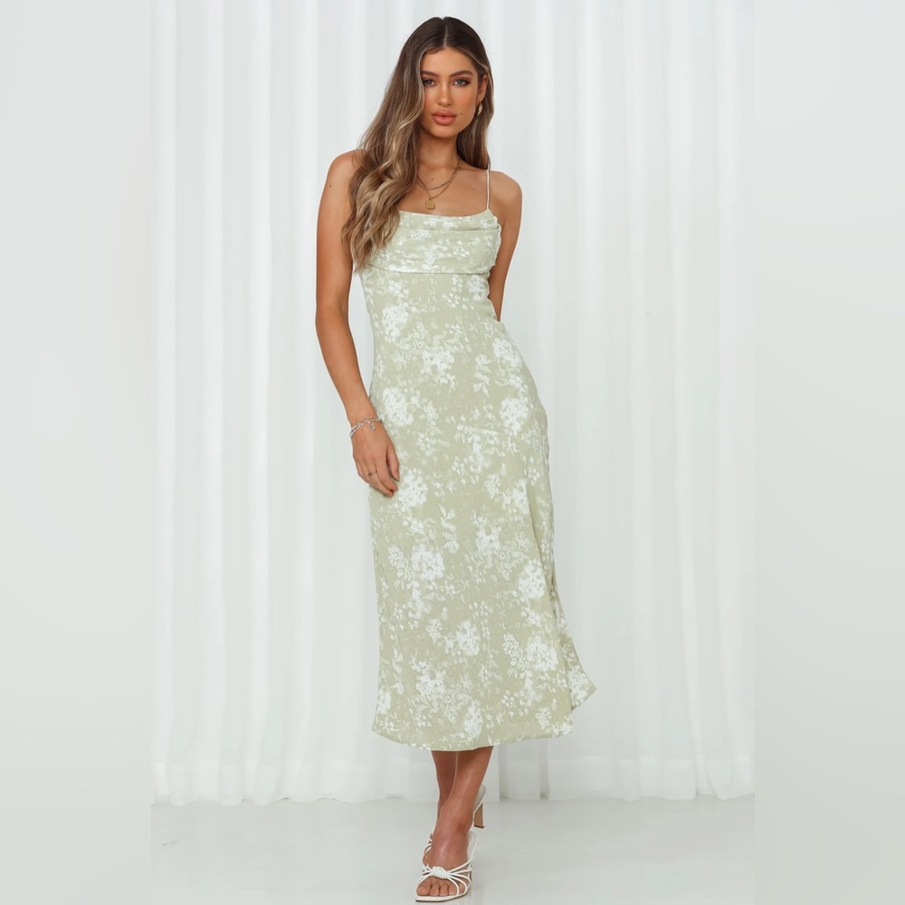 Hello Molly TOTALLY WILD MIDI DRESS OLIVE
